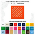 14"x14" Orange Custom Printed Imported 100% Cotton Handkerchief